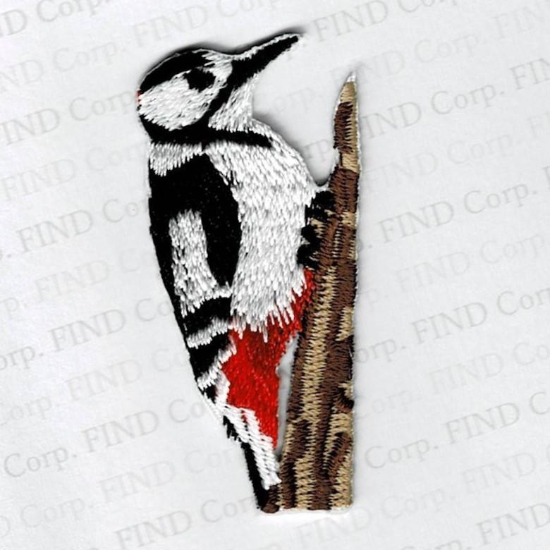 刺繍アイロンワッペン鳥（キツツキ／アカゲラ） : FIND Corp. - 通販