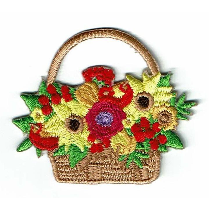 刺繍アイロンワッペン 花かご フラワーバスケット Fwi 086 Find Corp 通販 Yahoo ショッピング