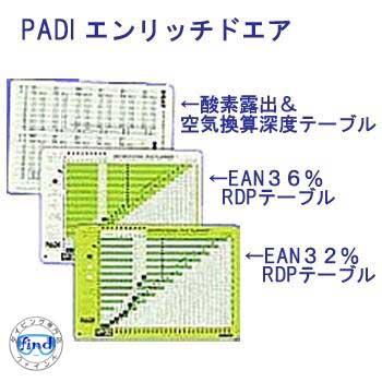 PADI 61049J EANx32％ RDPテーブル エンリッチ教材 ダイビング