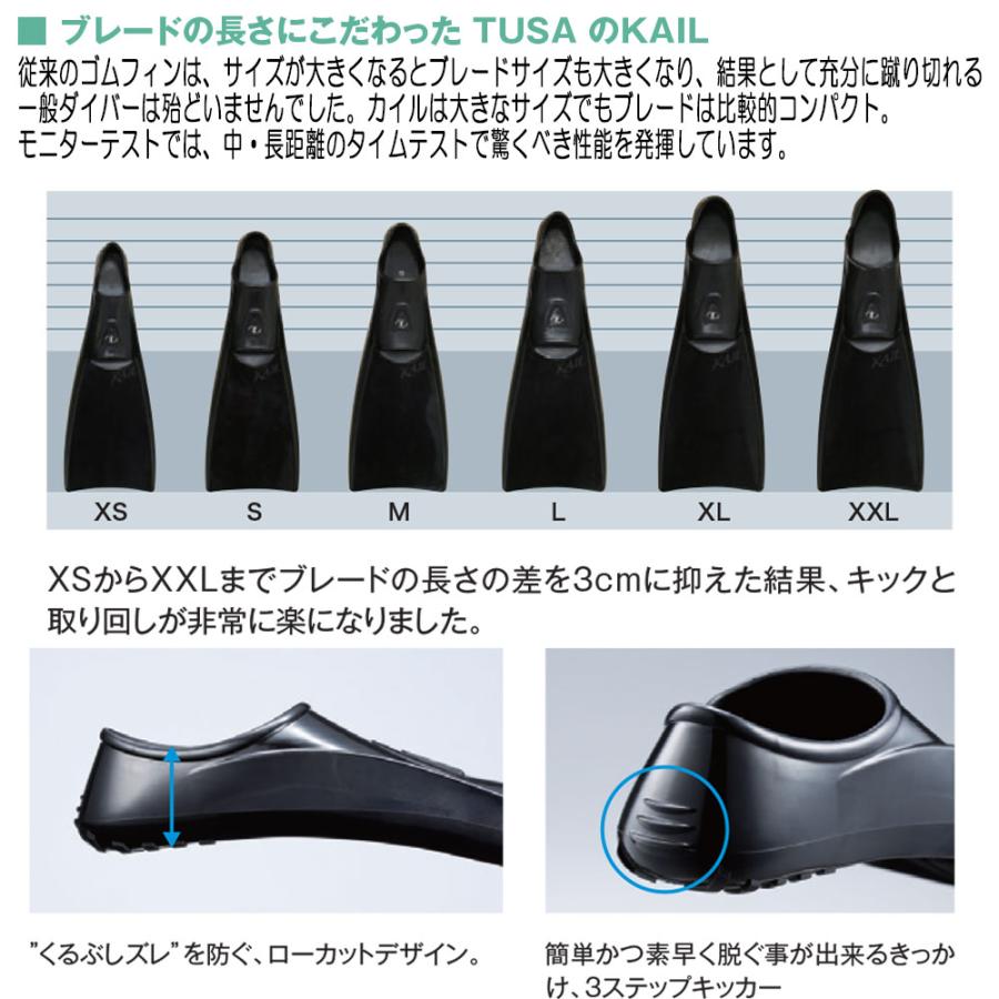 TUSA 新登場 ゴムフィン TUSA KAIL FF16Z カイル フルフットゴムフィン