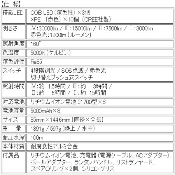 新商品 ZERO bigblue ゼロ ビッグブルー CB-30000P2 大光量水中ライト 30000ルーメンの明るさ 太陽光に近い高演色光 ...