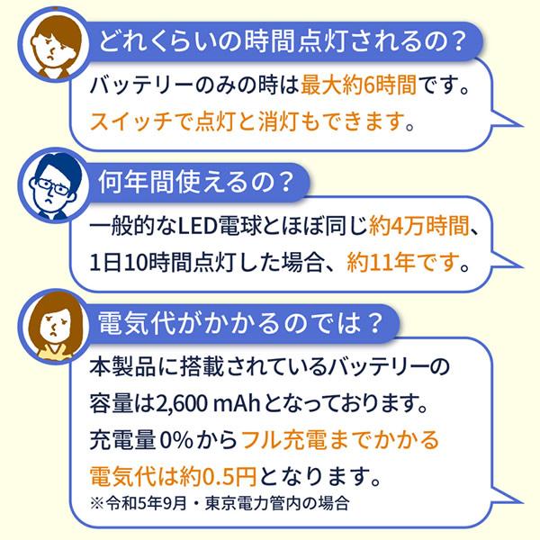 いつでもランプ tsuita ツイタ 4個セット (送料無料) LED電球 ついた 照明 停電 防災 懐中電灯 災害 避難 グッズ 便利 リビング お風呂 キッチン_7