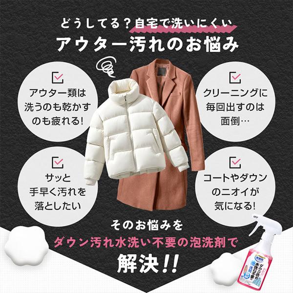 ダウン汚れ水洗い不要の泡洗剤 (送料無料) 泡洗剤 洗濯洗剤 そで汚れ 汚れ落とし 皮脂汚れ 食べこぼし コート スーツ ダウンジャケット ソファ カバン | ブランド登録なし | 01