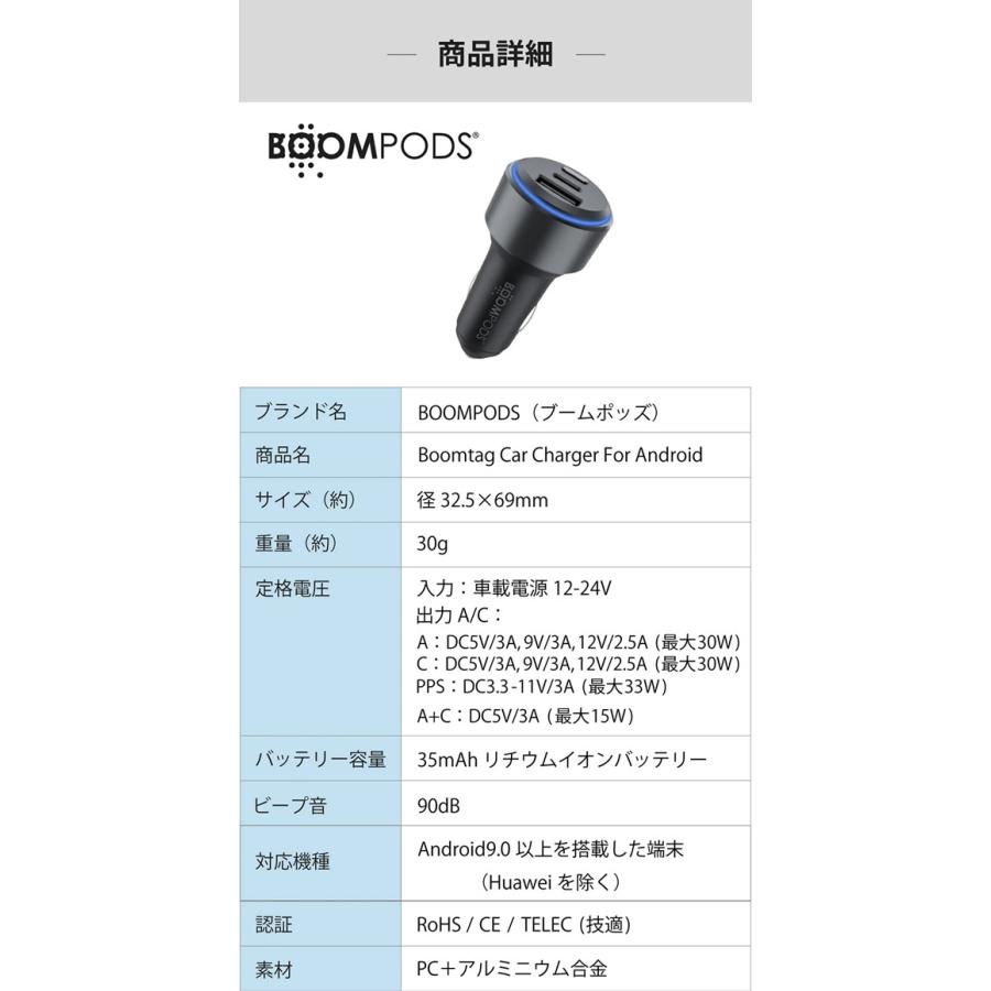 シガーソケット型カーチャージャー Boomtag Car Charger ブームタグ