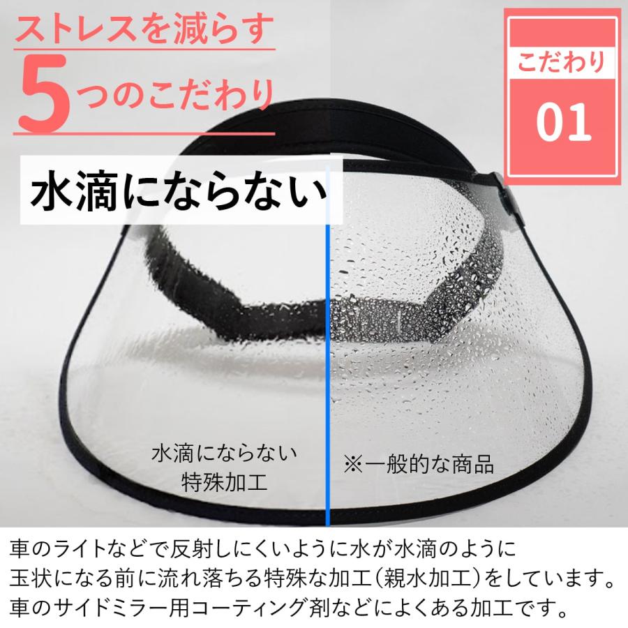 水滴つかない 曇らない レインバイザー サンバイザー 透明 レディース uvカット レインハット 自転車 さんばいざー バイザー 雨 雨用サンバイザー |  | 06