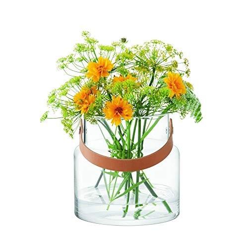 LSA(エルエスエー) フラワーベース(花器) レザーハンドル付き クリア 高さ28.5cm UTILITY(ユーティリティー) 