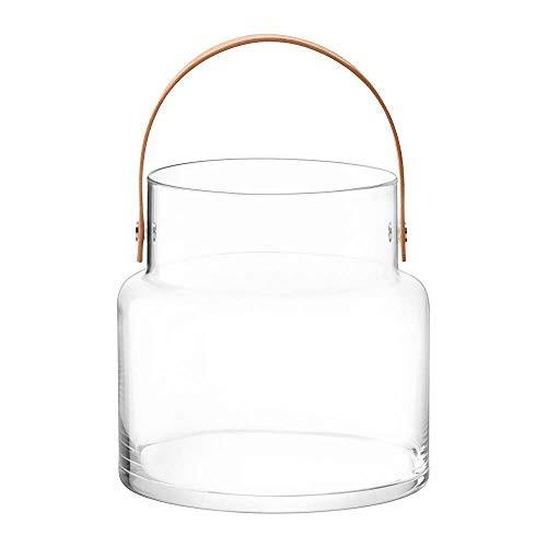 LSA(エルエスエー) フラワーベース(花器) レザーハンドル付き クリア 高さ28.5cm UTILITY(ユーティリティー) 