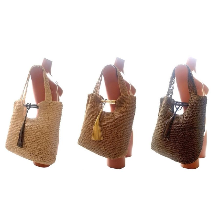 爽やか　ペーパートートバック　ショルダー2WAY 3カラー　カゴバック | 