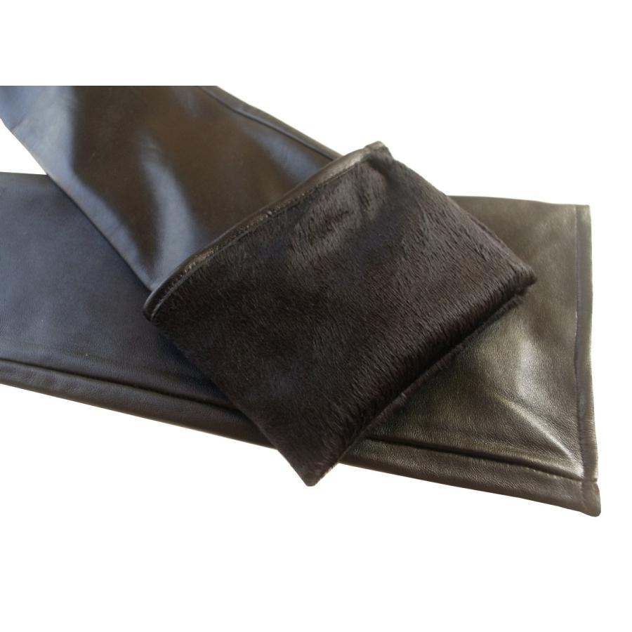 本革ラムレザー　暖かい内起毛　50cm　ロングレディースグローブ　ブラック |  | 02