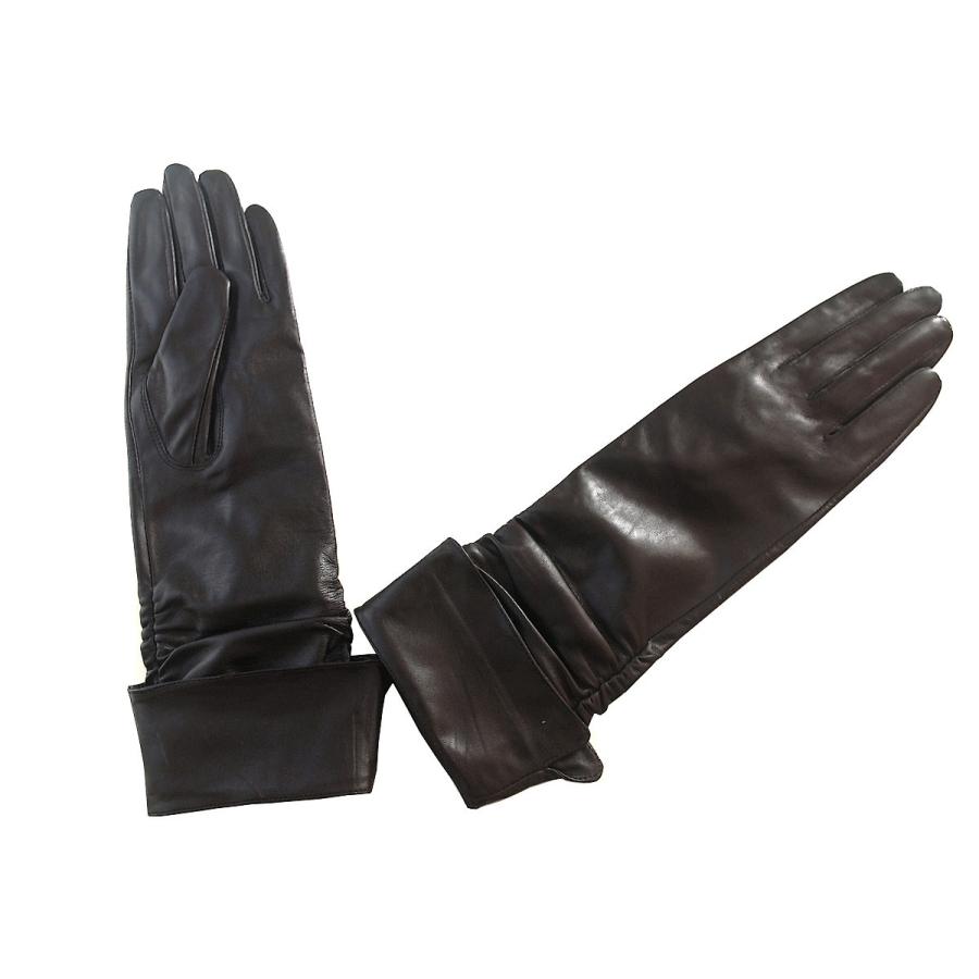 未使用　レディース　レザーロンググローブ　ブラック　黒革手袋　サイズ21cm ② 未使用 レディース レザーロンググローブ ブラック 黒革手袋