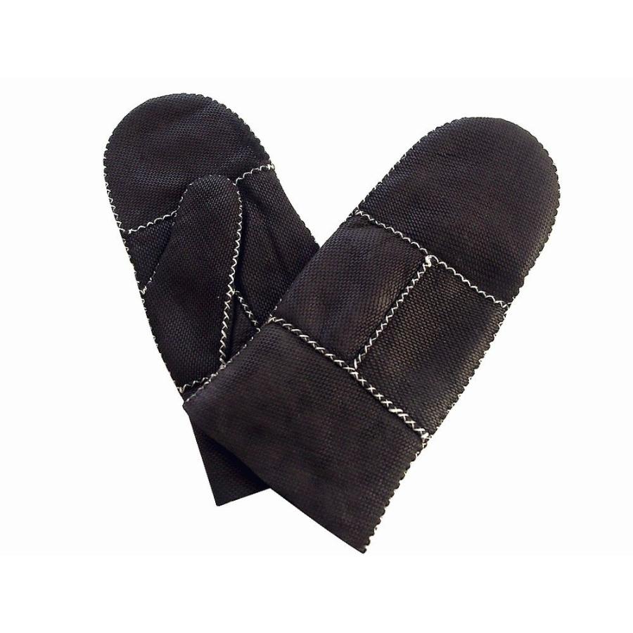 新作　本革ムートン　ブラック　レディースミトングローブ |  | 01