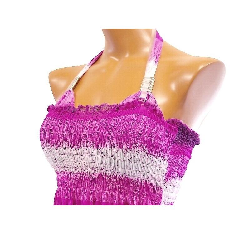 レディース水着　モザイクボーダー柄　スカート使いもできるワンピ付き　ビキニ3点セット　3カラー |  | 02