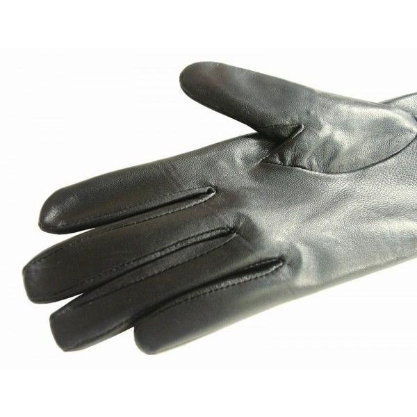 スマートフォン全指対応！☆ラムレザー人気の折り返し！液晶タッチ本革ロングレディース手袋2カラー　ipad他タッチパネル対応 |  | 04