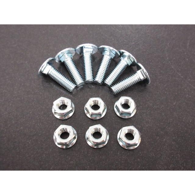 メッキバンパーボルト M6 首下20mm 6本セット + フランジナットつき