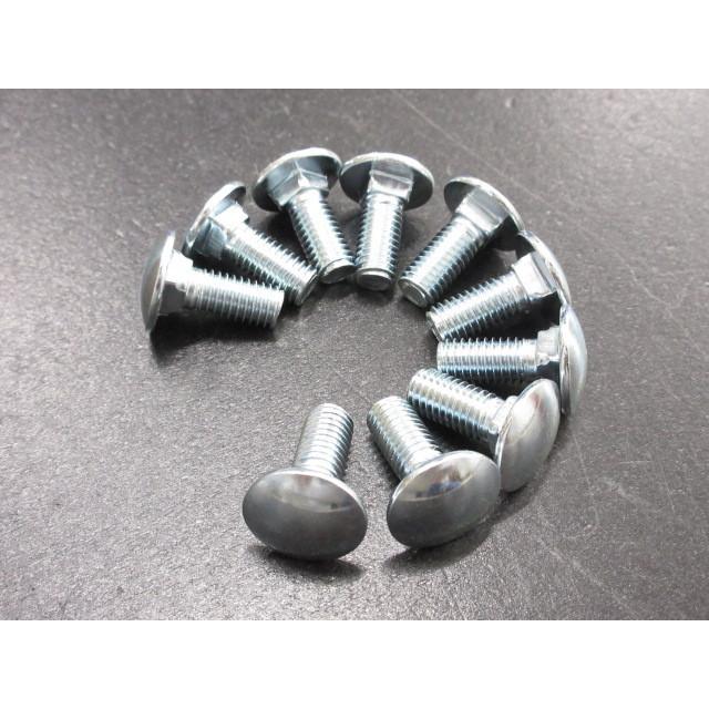 メッキバンパーボルト M8 首下20mm 10本セット + フランジナットつき