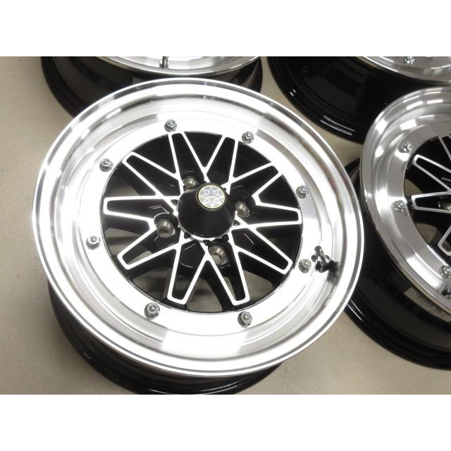 スターシャーク アルミホイール（1本だけ） 14✕6J 38 PCD100 4H 送料無料 復刻版 新品 軽四 軽トラ サイズ スターシャークII 黒