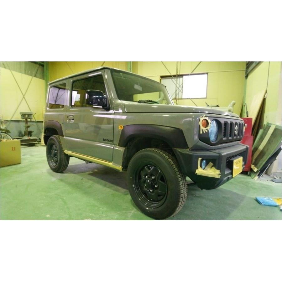 車検対応 貼るだけ 黒シボ シルクロード ジムニー JB64W 用 フェンダー 