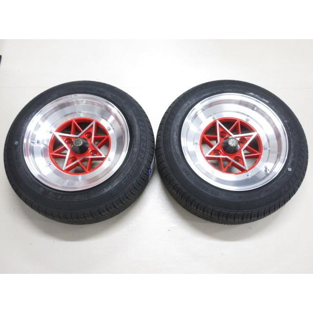 新品 復刻版 タイヤ付 スターシャーク 赤 14インチ 4H 7J PCD114.3  オフセット0 2本セット