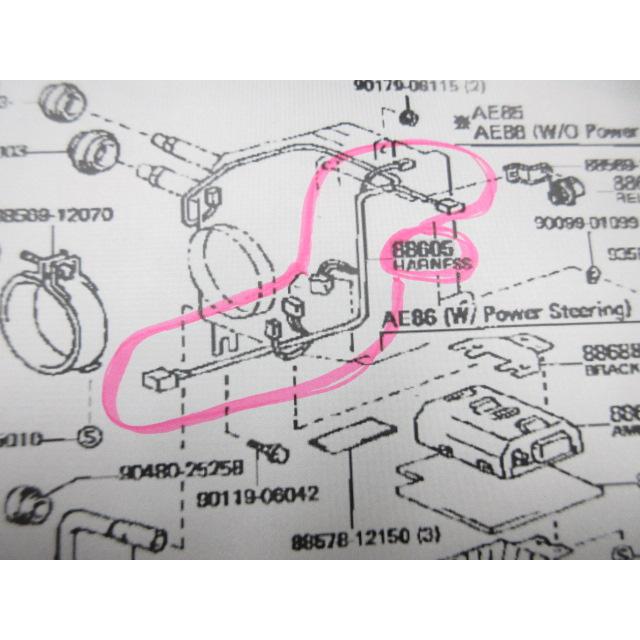新品 AE86 クーラー エアコン ハーネス パワステ マニュアルエアコン