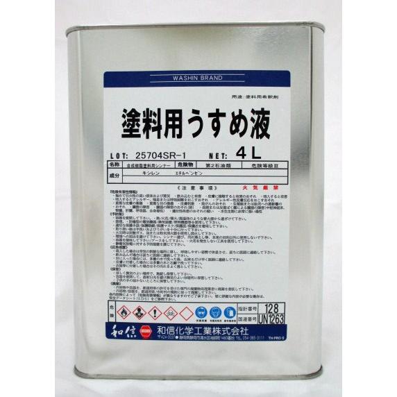 塗料用うすめ液 4L / ワシン （ペイントうすめ液）塗料用Aシンナー