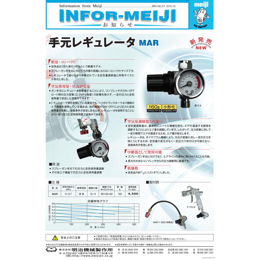 明治 Finer III スプレーガン(口径1.4mm)+4GF-Uステンレスカップ+MAR