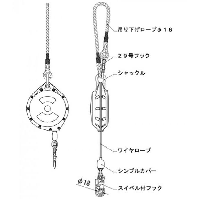 安全ブロックワイヤータイプ　10ｍ  (別途送料お見積り品) |  | 02