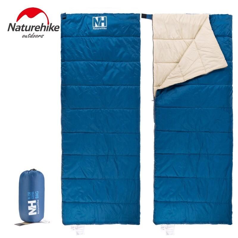 寝袋 超軽量ポータブル Naturehike 封筒型 Blue NH15A150-D 綿 封筒型寝袋 【高い素材】