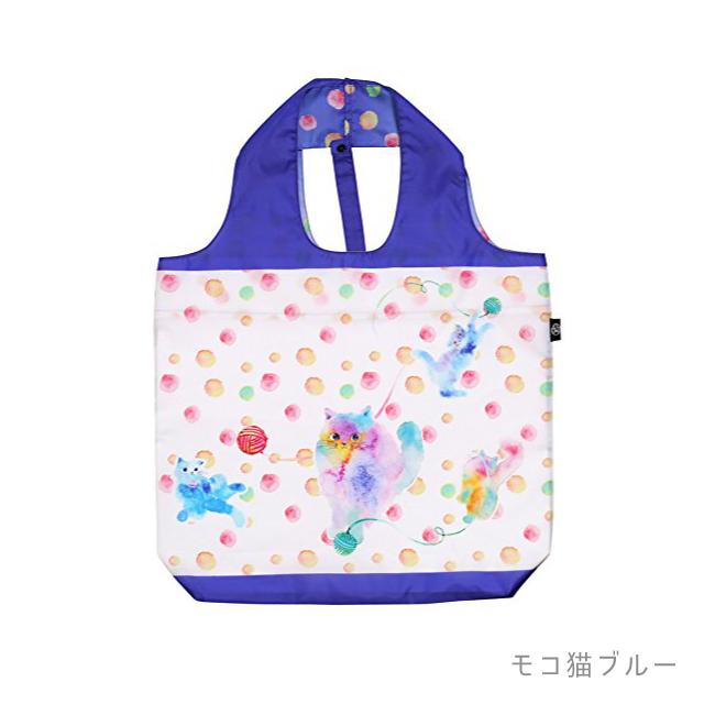 セラミック藍 にゃん屋 猫 エコバッグ 折りたたみ : おしゃれ雑貨店
