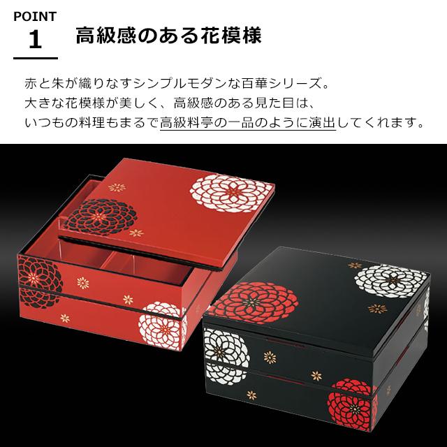 HAKOYA HAKOYA 22.5角 二段重 オードブル 百華 4000ml お弁当 重箱