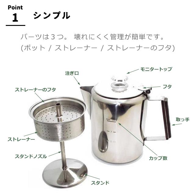 パーコレーター コーヒー 南海通商 コーヒーパーコレーター 6cup 0211