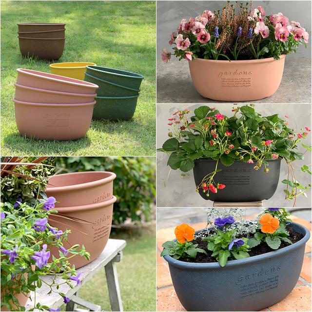 植木鉢 大型 おしゃれ プラスチック 室内 エコプランターオーバル 400 10L 幅39.8cm 奥行24cm 高さ18.2cm 八幡化成 gardens アーブル|fine-dream|12