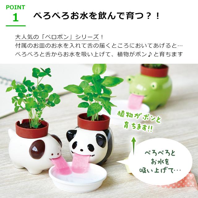 栽培キット ハーブ 聖新陶芸 ペロポン アニマルズ : おしゃれ雑貨店