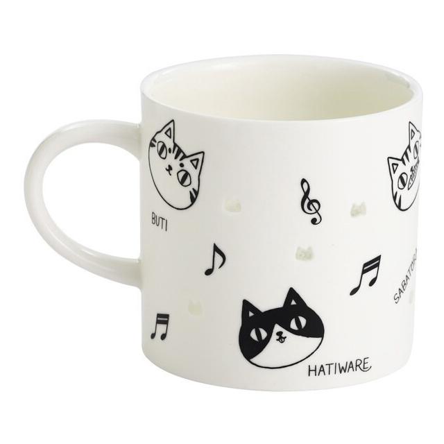 kawae大人気完売❗限定ねこちゃんミラーマドリガル にゃん屋 マグカップ 猫 セラミック藍 蛍彫り 猫3兄弟 透かし彫り 磁器