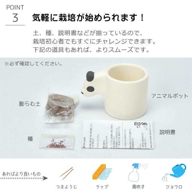 栽培キット 栽培セット 聖新陶芸 モノクロアニマル GD-1007 : おしゃれ