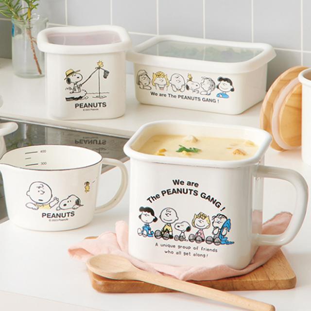 スヌーピー ホーロー マルチスクエアポット 保存容器 日本製 燕三条 豊