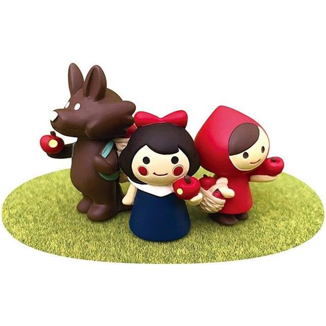 コンコンブル　オトギッコ　オオカミ体育座りと赤ずきんちゃん DECOLE（デコレ） Otogicco 赤ずきんマスコット リンゴ狩り オオカミ
