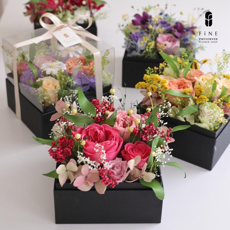 ＆BOX プリザーブドフラワー 母の日 ボックスフラワー フラワーボックス プレゼント 花 お返し 誕生日 新築祝い 開店祝い お礼  退職祝い 送別祝い ペット（Yahoo!・プリザーブドフラワーFine）