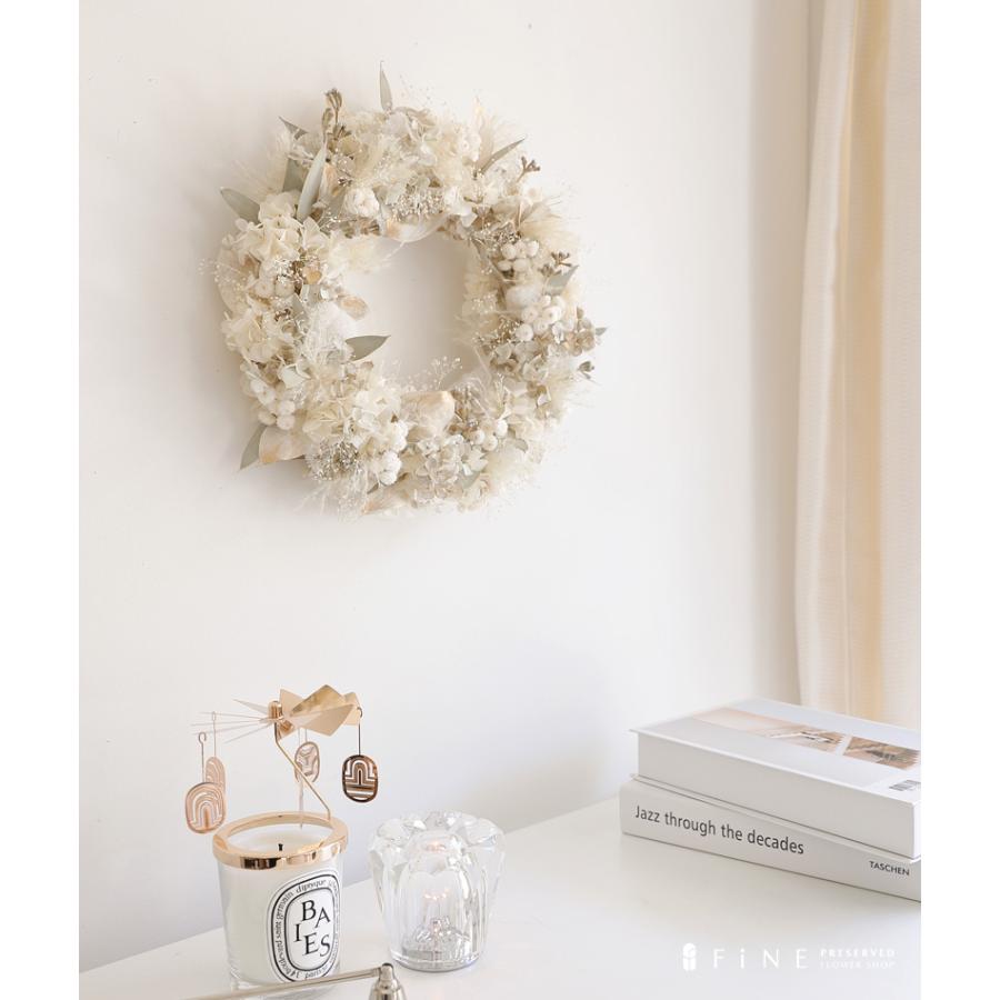 クリスマス ホワイト リース 特大 Lサイズ 玄関 飾り プリザーブド