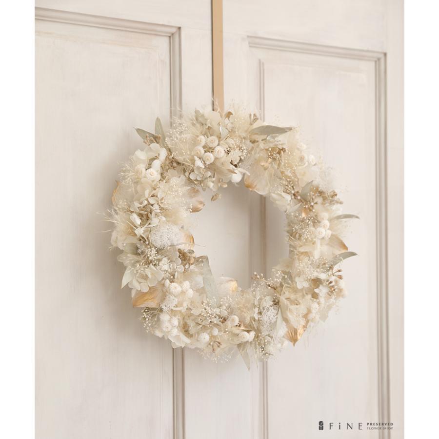 クリスマス ホワイト リース 特大 Lサイズ 玄関 飾り プリザーブド