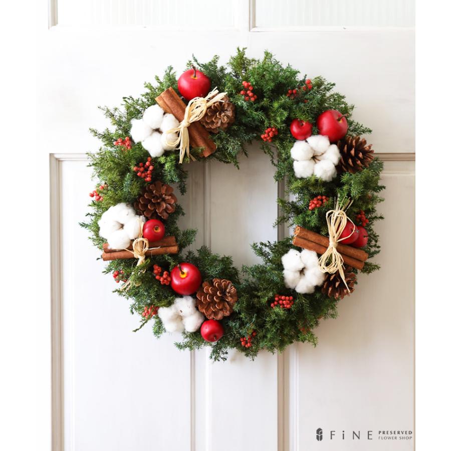本物の クリスマスリース プリザーブドフラワー クリスマス リース 壁