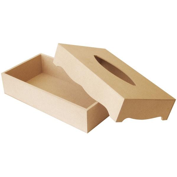 トールペイント用輸入無塗装白木素材 MDF製ティッシュBOX（かぶせフタ