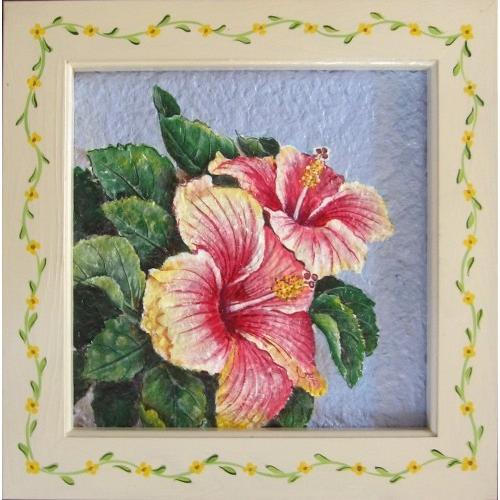 トールペイント ご自分で描く 図案付白木素材 ハイビスカスを描いた額 Cwk 5 Cwk 5 ファインホーム 通販 Yahoo ショッピング
