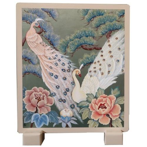トールペイントご自分で描く図案付白木素材セット Cwk 250 ミニ衝立台脚付 孔雀 Cwk 250 ファインホーム 通販 Yahoo ショッピング