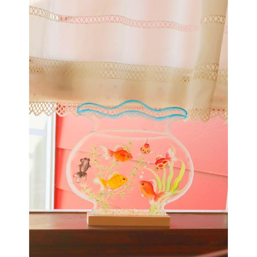 窓辺やお部屋を素敵に演出 アクリル板透明に絵具でご自分で描く図案付き素材 金魚 Cwk 272 金魚鉢 大 台付き Cwk 272 ファインホーム 通販 Yahoo ショッピング