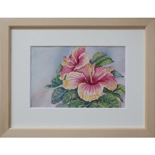 水彩画 ご自分で描く 図案 水彩紙セット ハイビスカス Spf 023 Spf 023 ファインホーム 通販 Yahoo ショッピング
