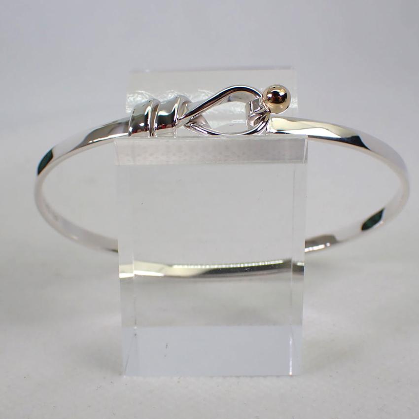 【中古】TIFFANY/ティファニー 925/750 コンビ フック＆アイ バングル[g118-34］｜fine-jewellery｜02