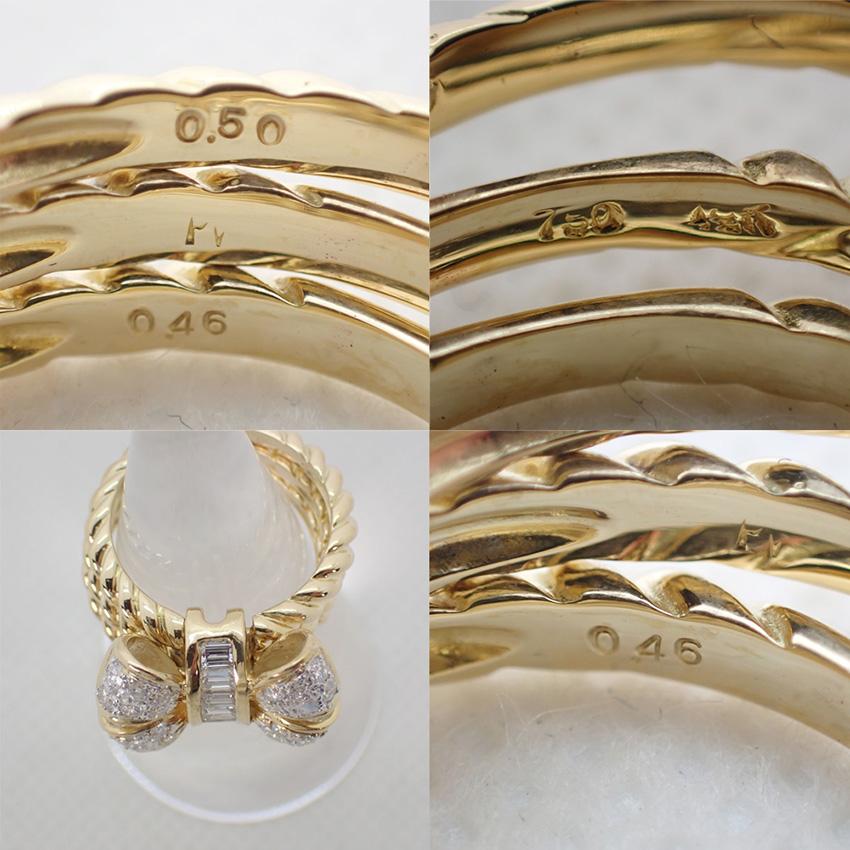 【中古】Ponte Vecchio/ポンテヴェキオ 750 ダイヤモンド 3連 リング 10号[g211-50］｜fine-jewellery｜06