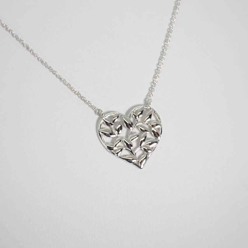 【中古】TIFFANY/ティファニー 925 オリーブリーフ ハート ペンダント/ネックレス[g74-57］｜fine-jewellery｜03