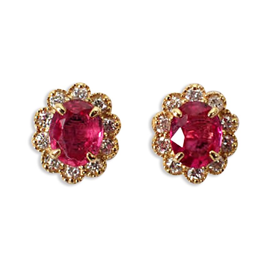 新品】K18 ルビー ダイヤモンド ピアス ［i7-1］ : JewelerCHIC
