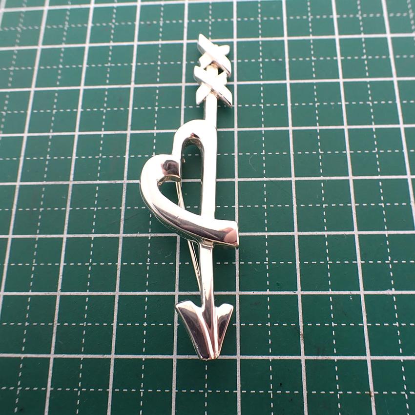 【中古】TIFFANY/ティファニー 925 ラビングハート＆アロー ブローチ/j175-7_7